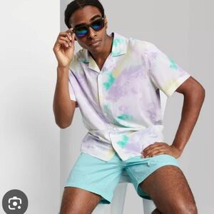 Original Use Men's M Summer Ready Tie-Dye Button-up Shirt